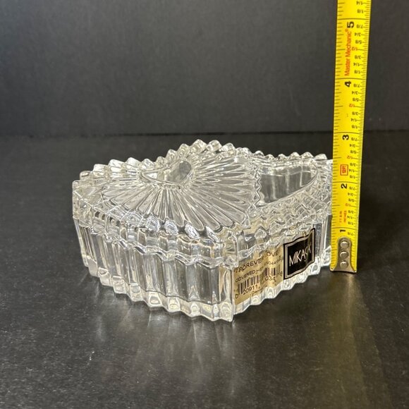 Mikasa Germany Forever Love Lead Crystal Covered Double Heart Trinket Box - Picture 4 of 6